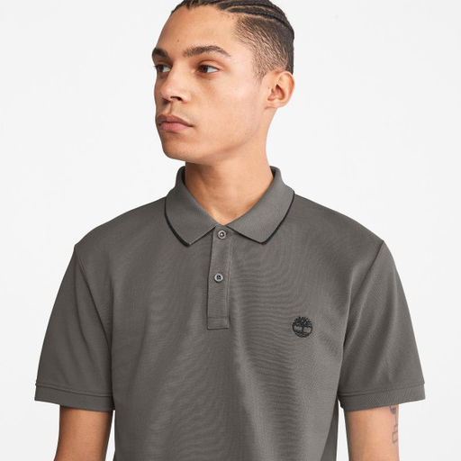 Мужские поло с коротким рукавом Timberland Polo Jacquard YD серая  фото 5