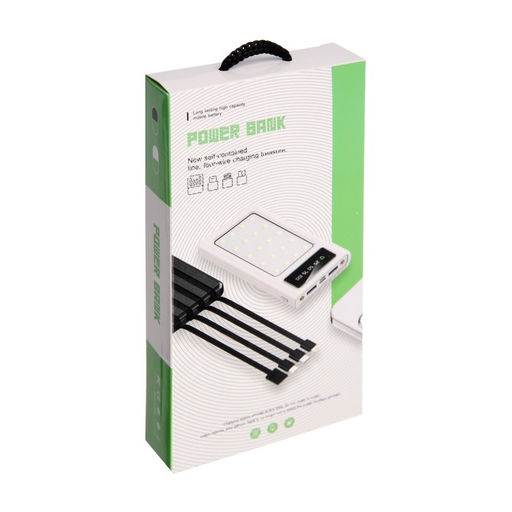 Внешний аккумулятор 485, 10000 мАч, кабели Type-C/Lightning/MicroUSB, фонарь, чёрный - Simaland фото 13