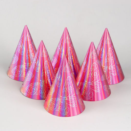 Цена за 6 шт. Колпак голографический «Бабочки»