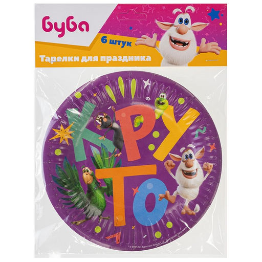 Тарелка бумажная Буба и друзья 18 см, набор 6 штук - Simaland фото 2