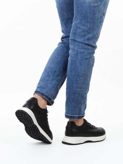 03-A970-1 BLACK Кроссовки женские (натуральная кожа)