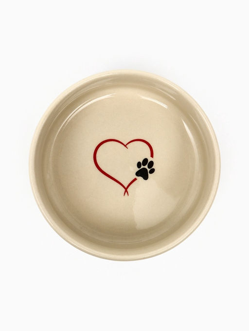 Миска керамическая Яркие Лапки 200 мл - 10.510.54 см, бежевая - Пижон фото 3