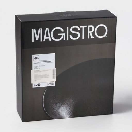 Набор тарелок фарфоровых Magistro Carbon, 21×18.5 см, 2 шт., цвет чёрный