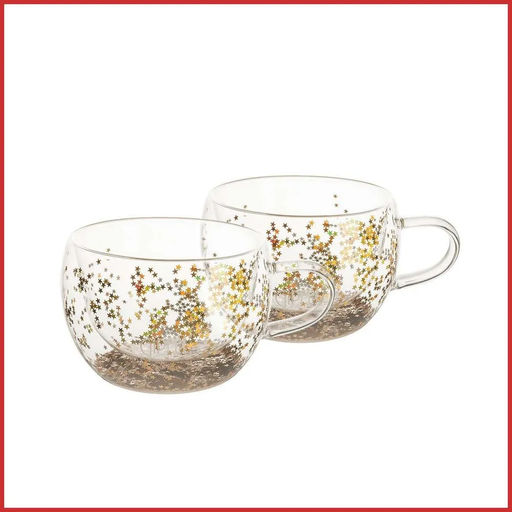 51293 GIPFEL Набор из 2 кружек CHRISTMAS STAR 250мл с двойными стенками, декоративным наполнителем