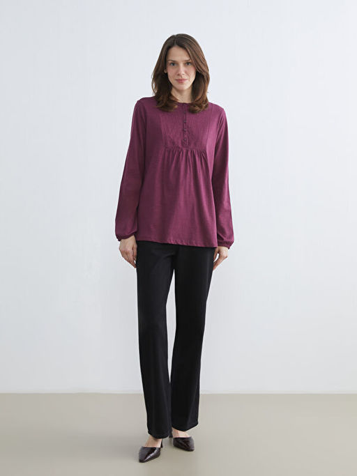 Bisiklet Yaka Nak??l? Bluz