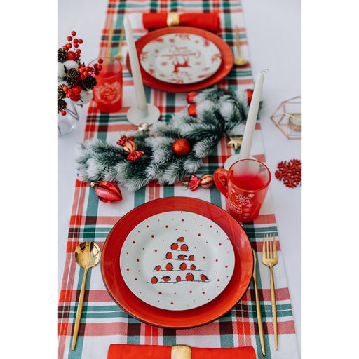 Тарелка плоская новогодняя «Снегири», d=20 см