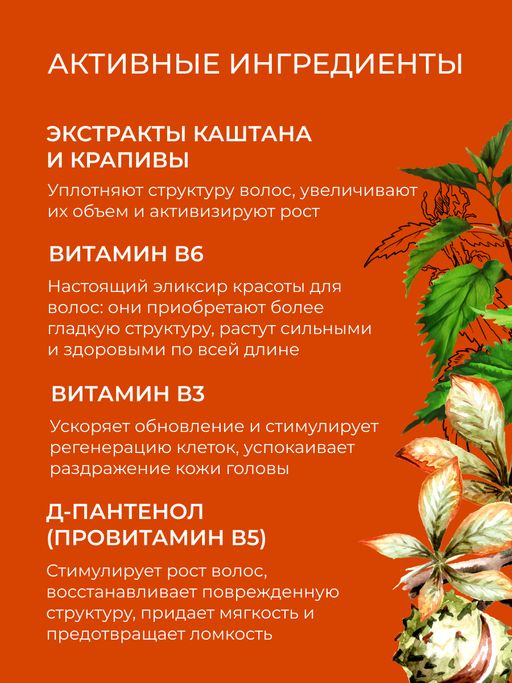 Шампунь с экстрактом каштана и витаминами В Против выпадения для жирных и нормальных волос - Siberina фото 5