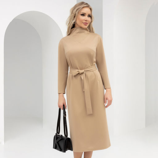 Платье Свободные взгляды (латте с поясом) - Charutti фото 2