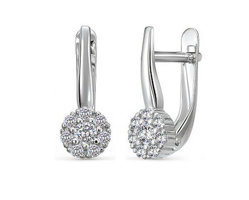 Серьги из серебра куб.циркон., В10-1527
