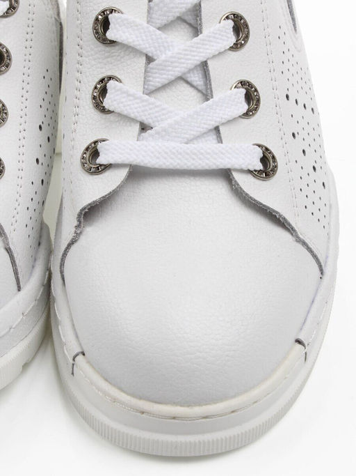 03-YB13-2 WHITE Полуботинки летние женские (натуральная кожа)