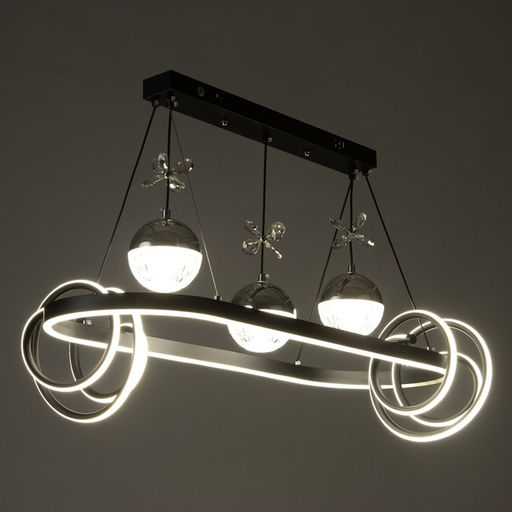 Светильник с ПДУ «Фиора» LED 120 Вт 3000-6000К черный 62×33×15-115 см