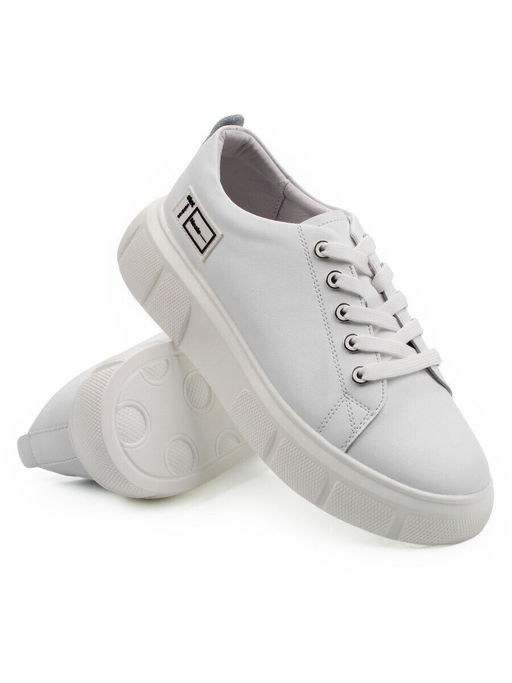 03-YD271-1 WHITE Полуботинки спортивные женские (натуральная кожа)