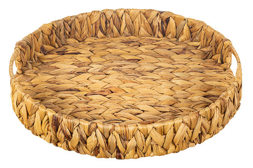 Поднос плетеный 38*38*6 см с ручками, водный гиацинт