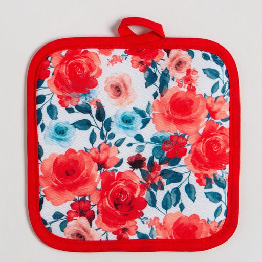 Цена за 2 шт. Кухонный набор Доляна «Розы» прихватка 17×17 см, варежка 25×16 см, 100% п/э