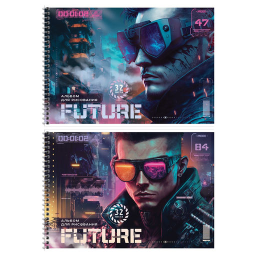 Альбом для рисования ArtSpace 32л. на спирали "Стиль. Cyberpunk" (А32сп_51132) обложка картон