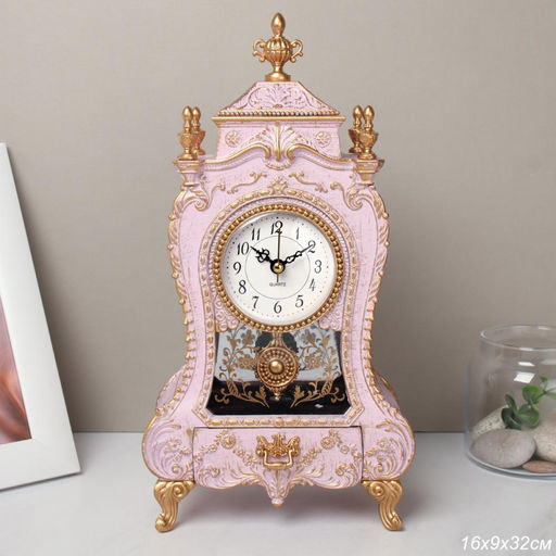 Часы настольные 28 см розовые / 63317H /уп 18/ музыкальные - Галеонтрейд фото 6