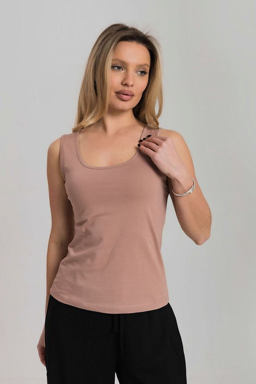 Майка из кулирки с лайкрой М326013к какао