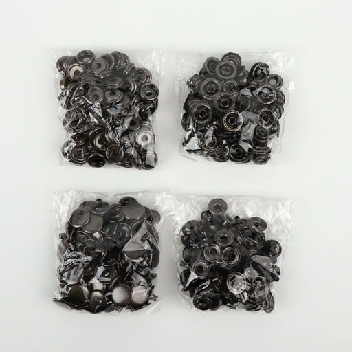 Цена за 100 шт. Кнопка установочная, Омега (О-образная), железная, d=15 мм, цвет чёрный никель