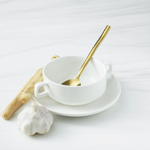 Ложка столовая из нержавеющей стали Magistro Kolos, длина 19,5 см, цвет золотой  фото 5