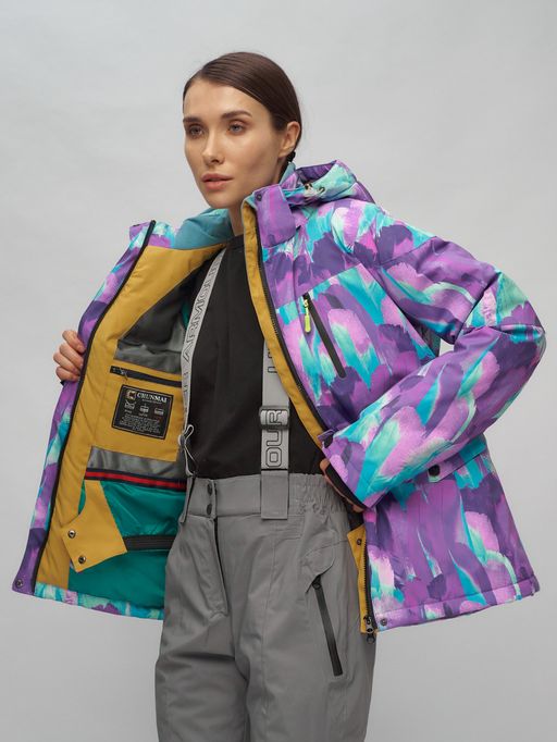 Горнолыжный костюм женский фиолетового цвета 02302-1F - Chunmai фото 15