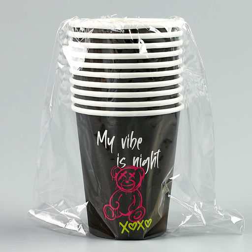 Цена за 10 шт. Стакан одноразовый бумажный "Медведь", 250 мл