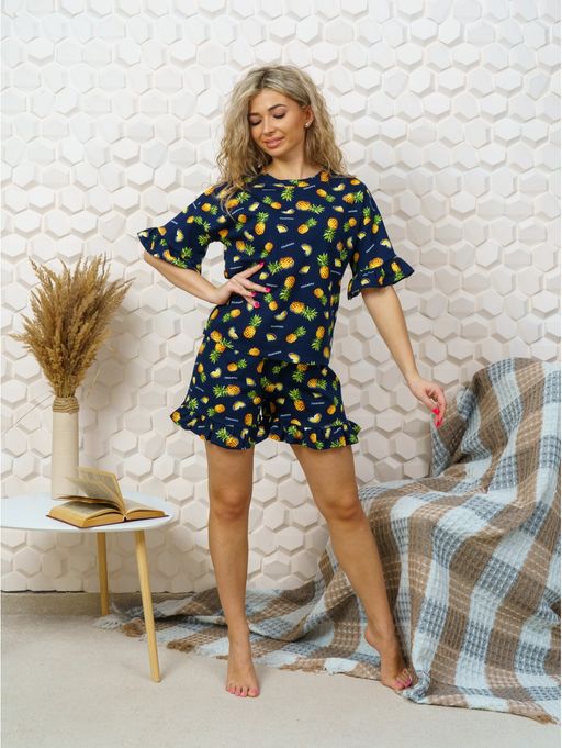 Мальта пижама женская (темно-синий) - Lovetex фото 11