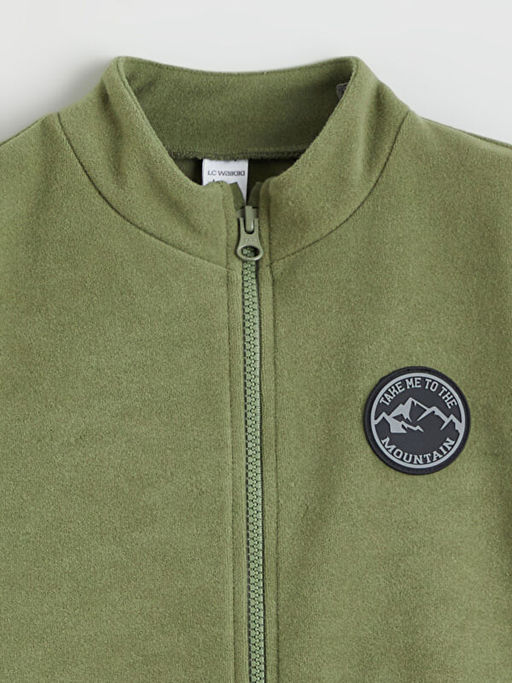 Kolej Yaka Basic Uzun Kollu Erkek ?ocuk Fermuarl? Sweatshirt