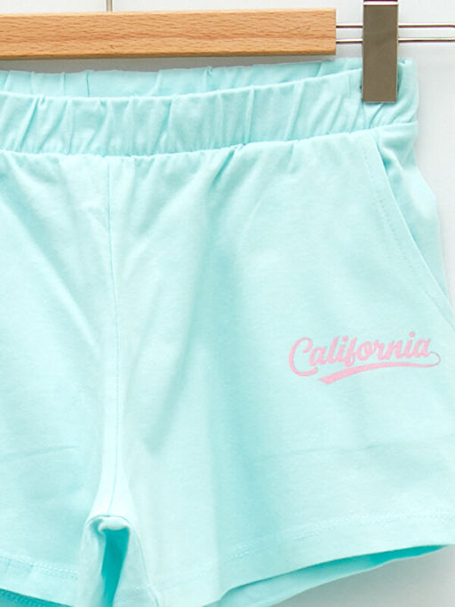 Beli Lastikli Bask?l? K?z ?ocuk ?ort - Waikiki фото 3