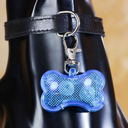 Маячок-адресник Косточка с наклейкой под записку 3 режима свечения голубой - Пижон фото 10