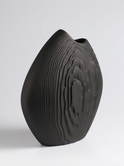 Ваза «Бего», 24×21 см, керамика, чёрная