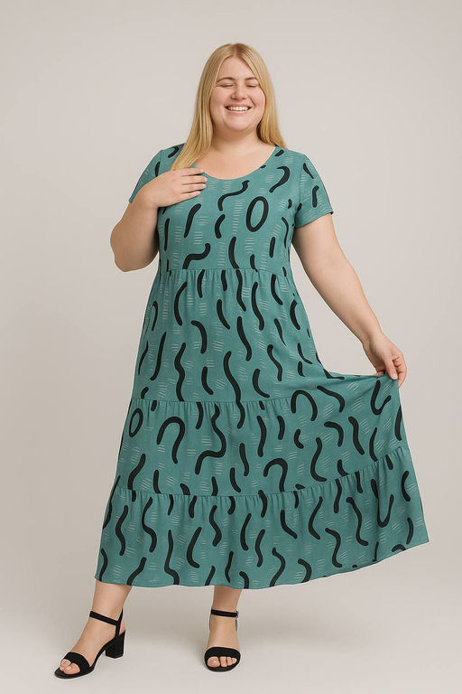 Трикотажное платье изумрудное КП-02 (9)