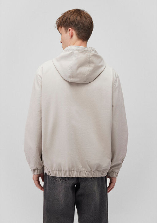 Kapusonlu Bej Sweatshirt - Mavi фото 5