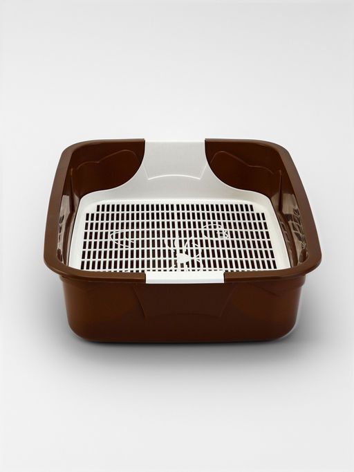 Туалет с сеткой, 44×33×11.5 см, коричневый, белый