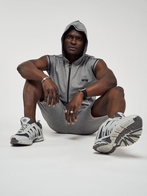 Спортивный костюм летний мужской серого цвета 22610Sr