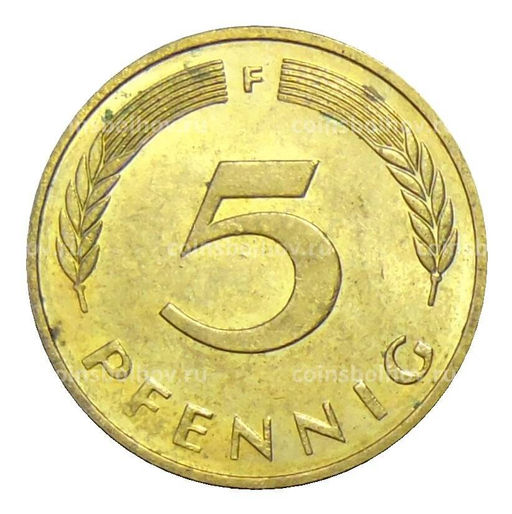 Монета 5 пфеннигов 1990 года F Германия