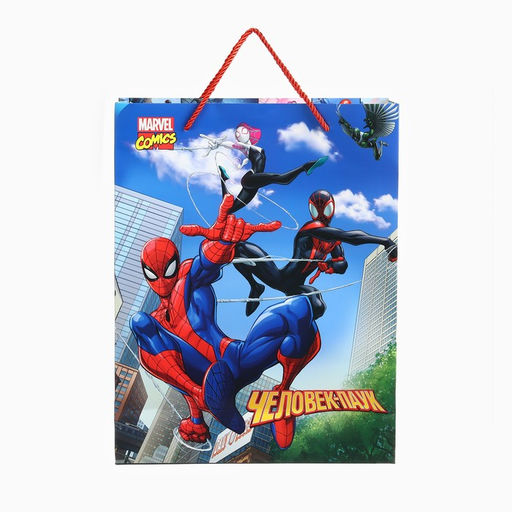 Пакет подарочный 3Д 40×31×11.5 см, Человек-паук