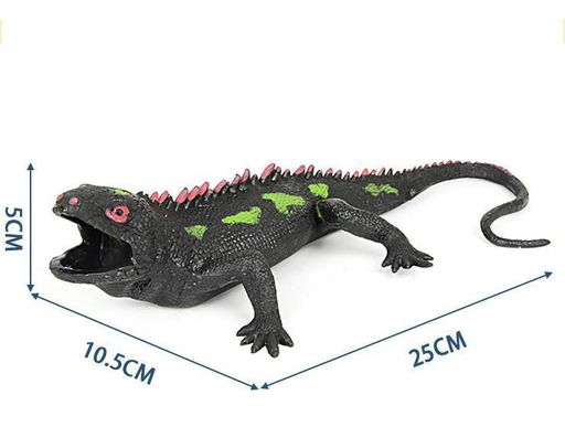 Фигурка Abtoys Юный натуралист Рептилии Ящерица (черная, с зелеными пятнами и шипами на спине), термопластичная резина фото 2