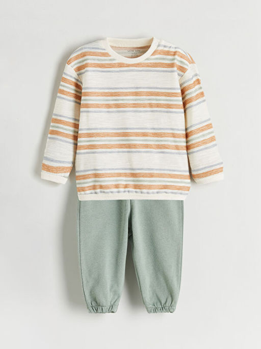 Bisiklet Yaka Erkek Bebek Sweatshirt ve E?ofman Alt 2li
