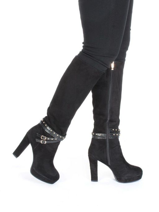 02-1407R-600Y1 4BC07F Сапоги женские (натуральная замша, натуральный мех (евромех)) - Фабричный китай фото 3