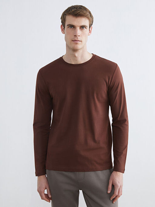 Bisiklet Yaka Uzun Kollu Erkek Ti??rt