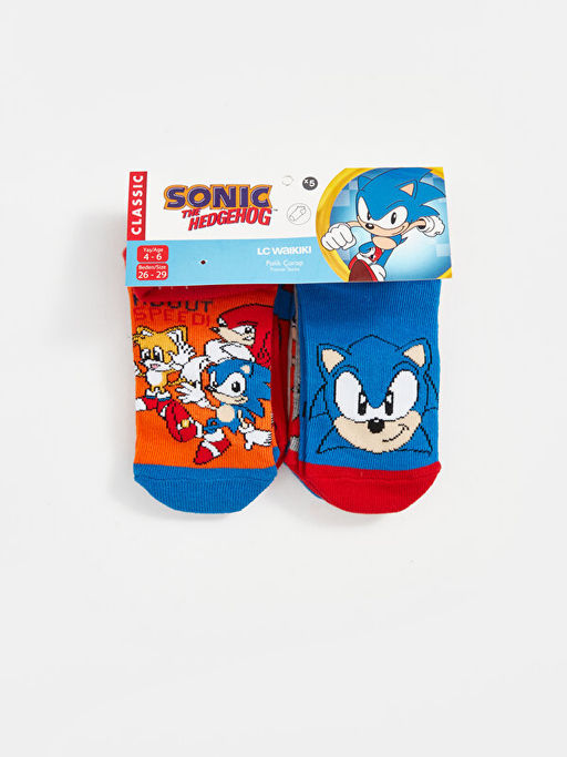 Sonic Desenli Erkek ?ocuk Patik ?orap 5li - Waikiki фото 3
