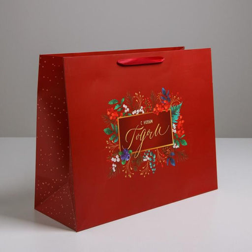 Пакет подарочный новогодний ламинированный «Роскошь волшебства», XL 49×40×19 см