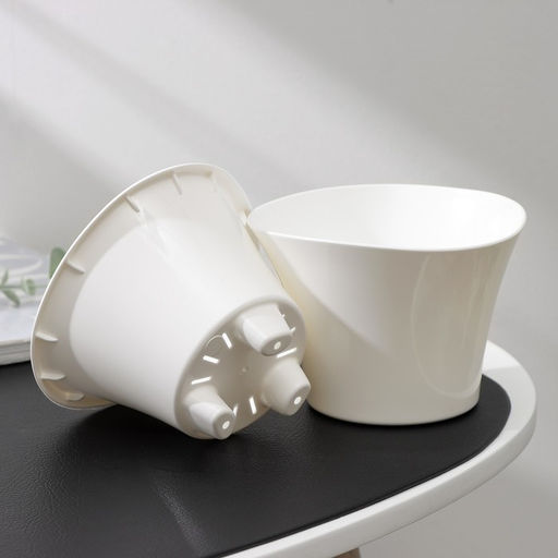 Цена за 2 шт. Кашпо для цветов со вставкой «Лагуна», 600 мл, d=13 см, h=9 см, белое