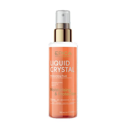 EPICA Флюид LIQUID CRYSTAL, 100мл для увл.и защиты сухих волос с маслом макадамии и лецитином - Epica professional фото 2
