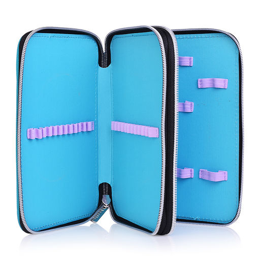 Пенал "Paris Girl" 21x14x5,2 см, двухстворчатый прямоугольный для 44 предметов, плотный износостойкий полиэстер с водоотталкивающей пропиткой, внутри обтянуто текстилем, на молнии