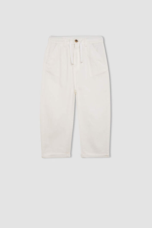 Стандартные льняные брюки для мальчика - Defacto фото 7