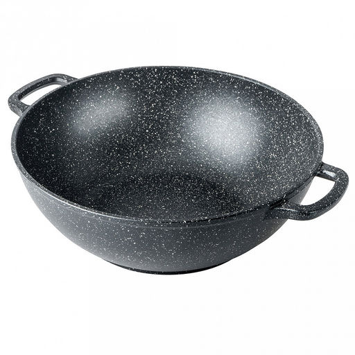 Казан с антипригарным покрытием 6л, д28см "Гранит", h15см, s0,4см, литые ручки, стеклянная крышка с пароотводом, подарочная упаковка (Россия)