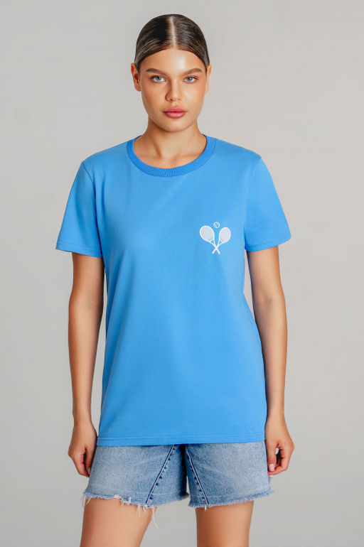 Арт. 3173 Футболка женская 44-52 (5 шт) Цвет:небесный - Калинка фото 9