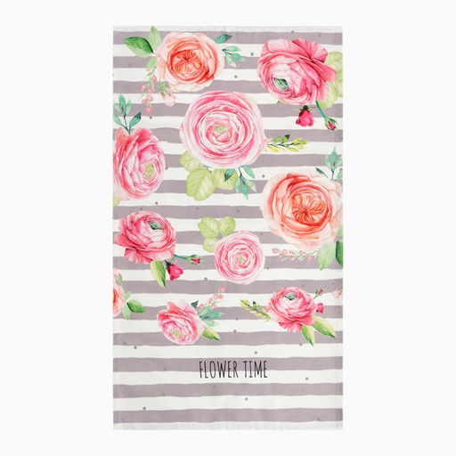 Полотенце Этель Пионы 40х73 см, 100% хл, саржа 190 гр/м2  фото 2