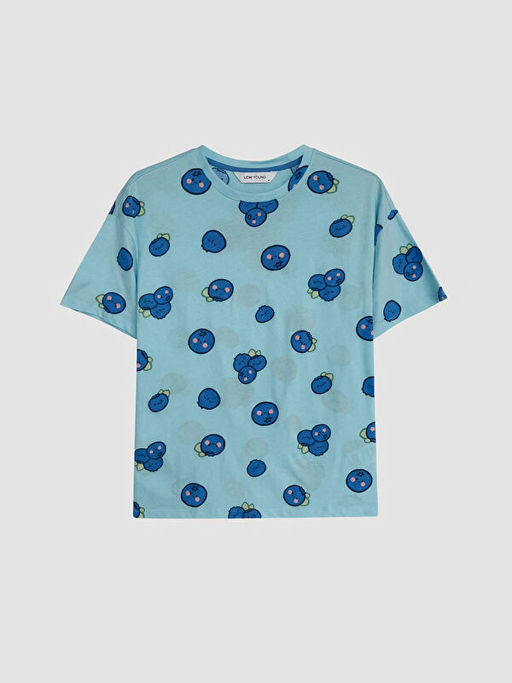 Bisiklet Yaka Desenli Kad?n Pijama Tak?m?